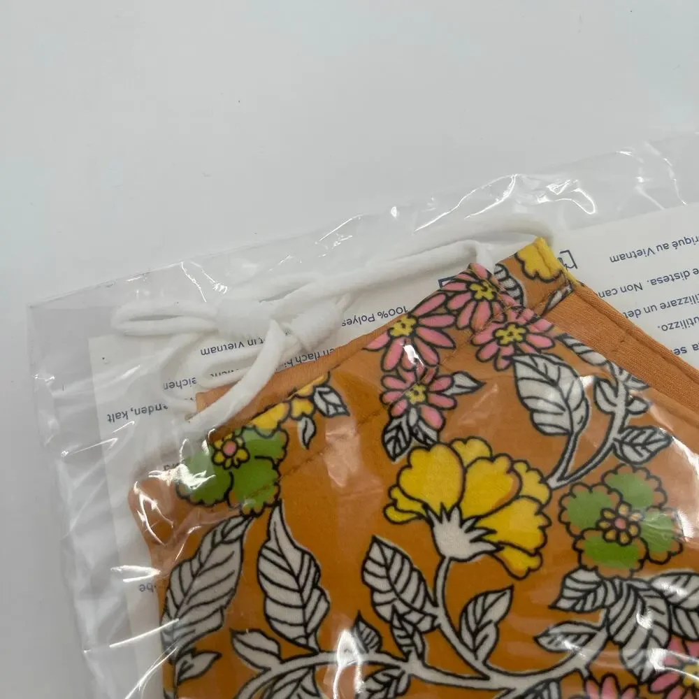 TORY BURCH Face Mask 70s Floral Print NWT Adjustable Straps Washable Reusable